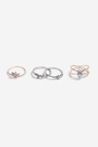 Topshop Cross Over Twisted Ring Pack