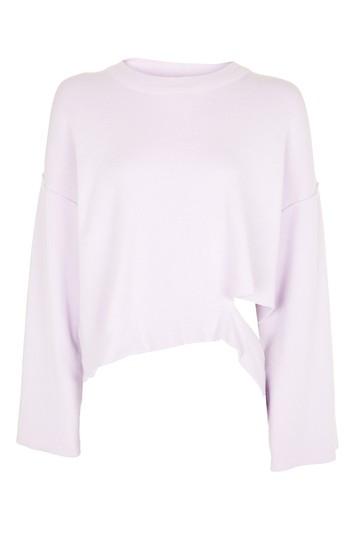 Topshop Disconnected Hem Knitted Sweat Top