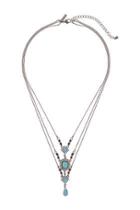 Topshop Multi-row Turquoise Stone Layer Necklace