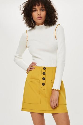 Topshop Contrast Stitch Mini Skirt