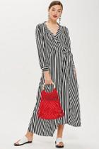 Topshop Petite Stripe Midi Shirt Dress