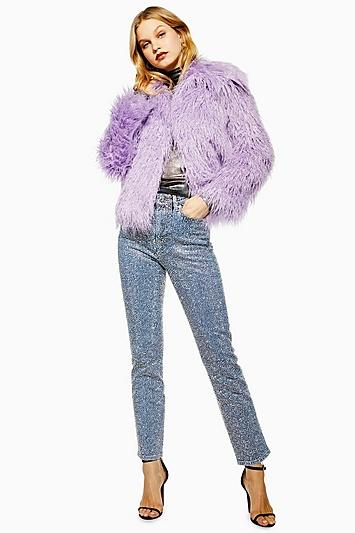 Topshop Diamante Straight Leg Jeans
