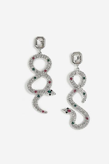 Topshop *mis-match Snake Crystal Earrings