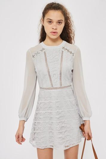 Topshop Lace Up Shoulder Mini Dress
