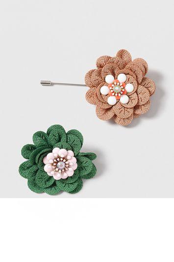 Topshop Fabric Layered Flower Brooch