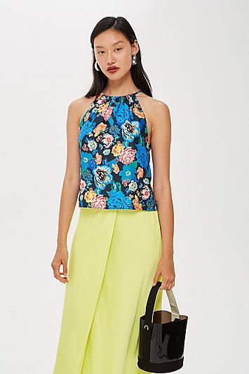 Topshop Floral Halter Top