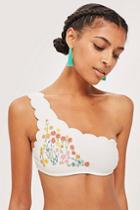 Topshop Ditsy Print One Shoulder Top