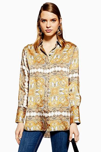 Topshop Tall Paisley Square Shirt