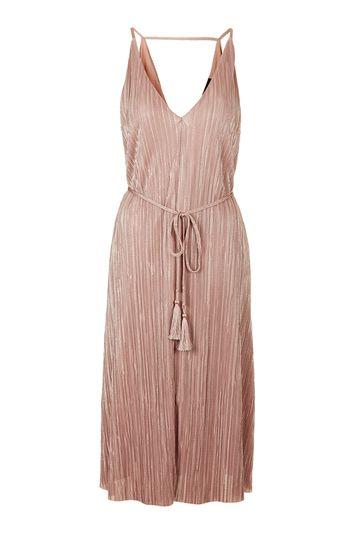 Topshop Tall Pleat Wrap Midi Dress