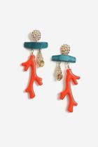 Topshop Coral Drop Earrings