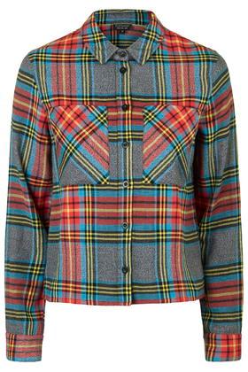 Topshop Bright Tartan Check Shirt