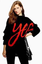 Topshop 'yes' Jumper