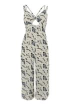 Topshop Tall Cream Floral Jumpsuit