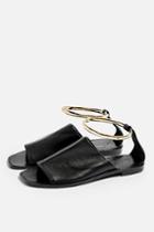 Topshop Flora Black Anklet Sandals