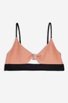 Topshop Button Bikini Top With Cut Out