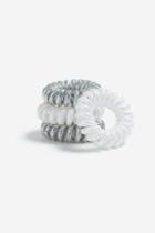 Topshop Textured White And Silver Hair Ties