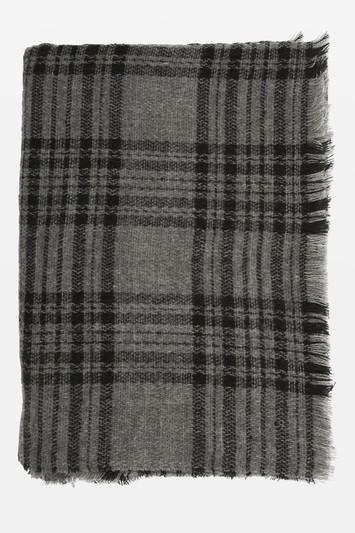 Topshop Grey Checked Scarf
