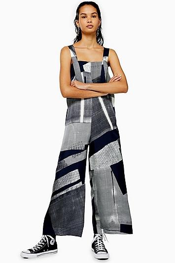 Topshop *silk Printed Jumpsuit By Boutique