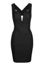 Topshop *plunge Bodycon Dress With Open Back By Wal