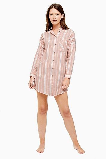 Topshop Blush Stripe Sleep Pyjama Shirt