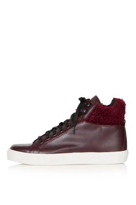 Topshop Kooper Fur Lace Up Boot