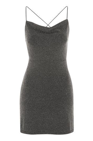 Topshop *glitter Cowl Neck Mini Dress By Nobody's Child
