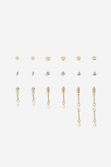 Topshop Rhinestone Stud And Chain Drop Earrings