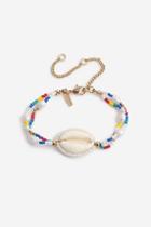 Topshop *shell Charm Multicoloured Bracelet