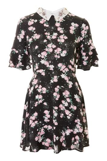 Topshop Embellished Collar Tea Dress