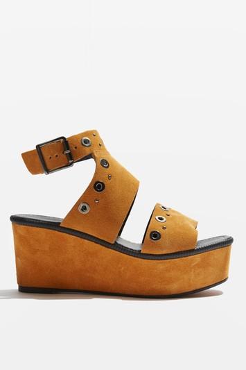 Topshop Wizz Suede Studded Wedge