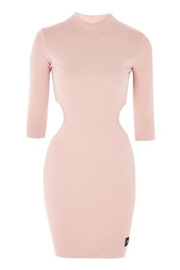 Topshop Cut Out Side Ribbed Dress By Sixth June