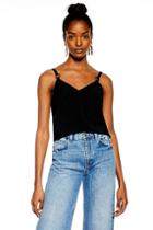Topshop Tall Black Ring Camisole Top
