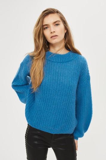 Topshop Mohair Blouson Sleeve Sweater