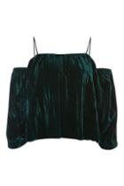 Topshop Velvet Strappy Bardot Top