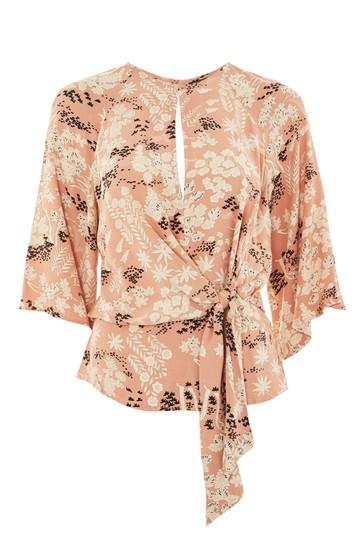 Topshop Fern Knot Front Blouse