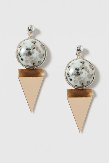 Topshop Speckle Stone Shape Drop Earrings