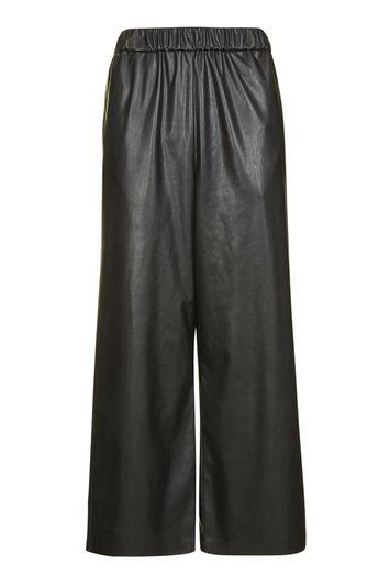 Topshop Faux Leather Awkward Trousers