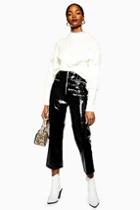 Topshop High Shine Faux Leather Trousers