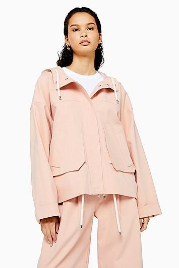 Topshop *pink Hooded Parka Jacket By Boutique