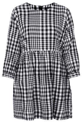 Topshop Gingham Check Smock Dress