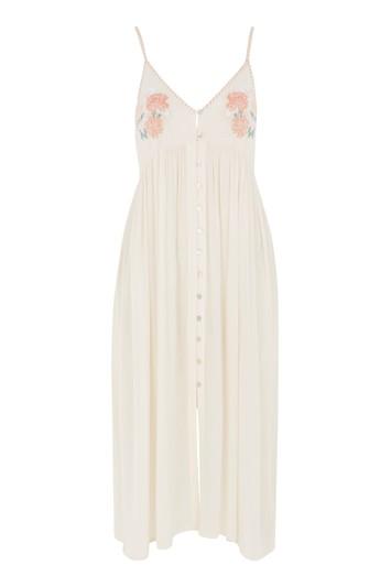 Topshop Embroidered Maxi Dress