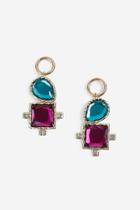 Topshop *tear And Square Stone Drop Earrings