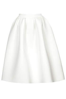 Topshop Pleat Scuba Midi Skirt