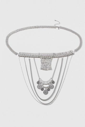 Topshop Rhinestone Purse Belly Chain
