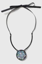 Topshop Metallic Circle Drop Necklace