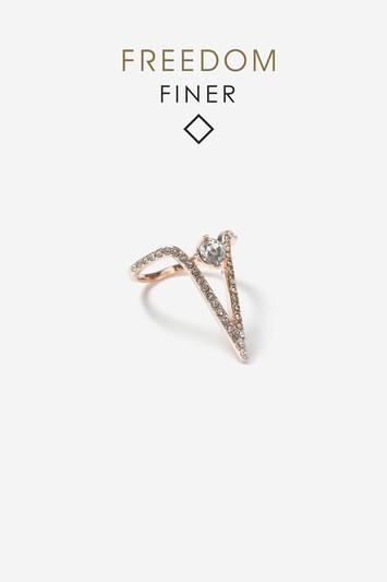 Topshop Rhinestone Gold-look Ring