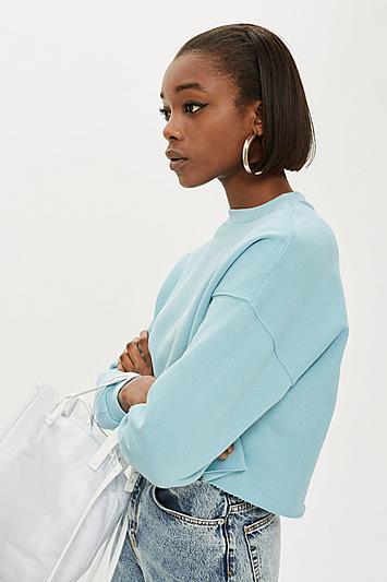 Topshop Petite Crop Sweatshirt