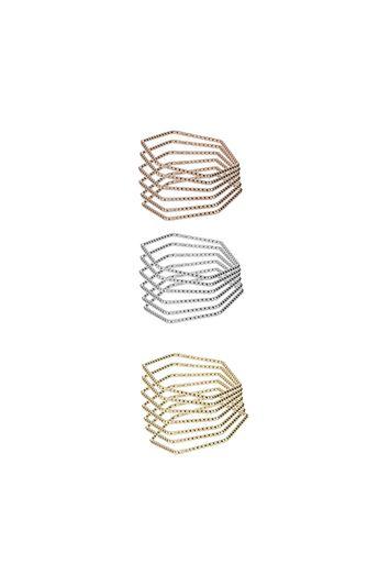 Topshop Textured Hexagon Ring Pack
