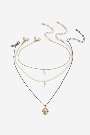 Topshop Pearl & Charm Choker Necklace