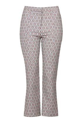 Topshop Printed Jacquard Crop Flares